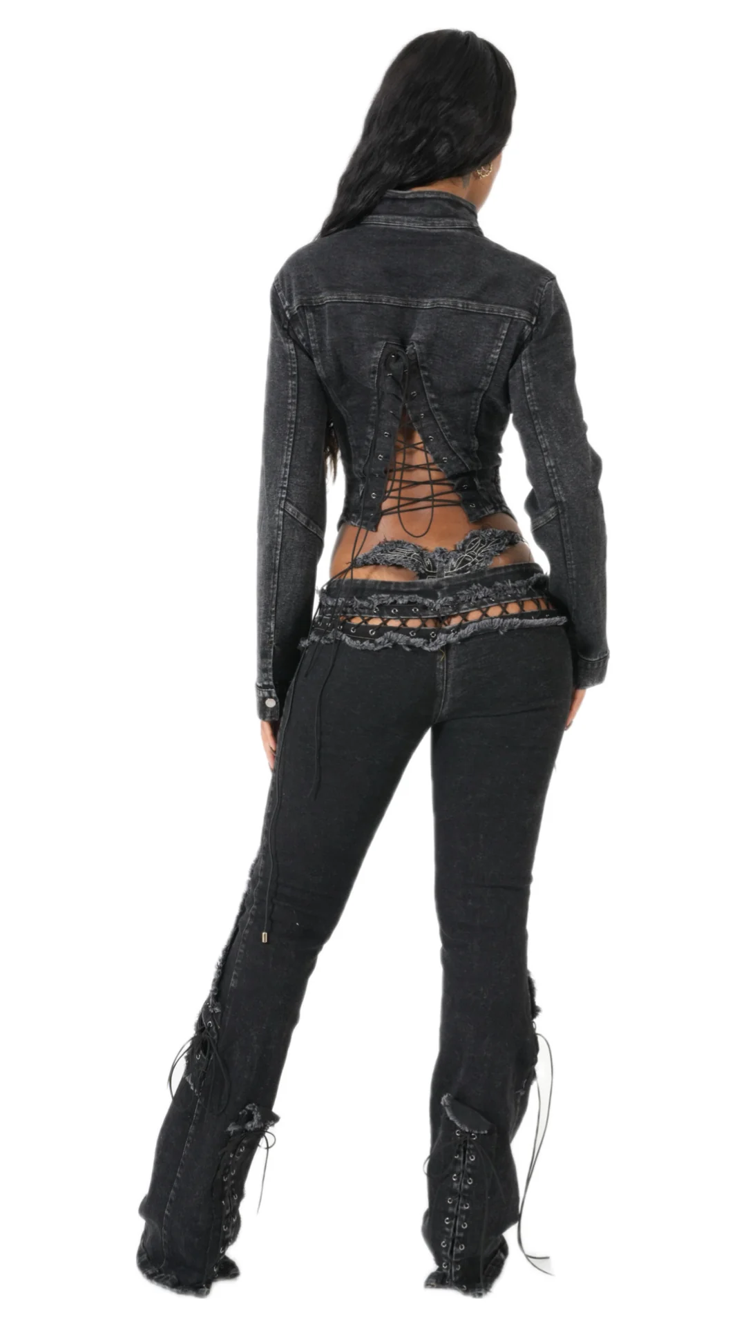 LOW RISERS (BLACK DENIM) - Image 5